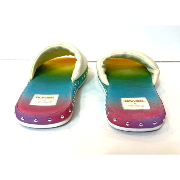 Dolce Vita X Trevor Project Mochi Studded Slide Pride Sandals Rainbow Size 8 - Picture 5 of 8